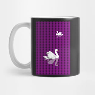 Swans swimming in a grid Mug